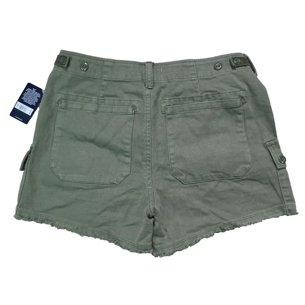 Lucky Brand Green Raw Hem Cargo Shorts Women's Size 25 NWT